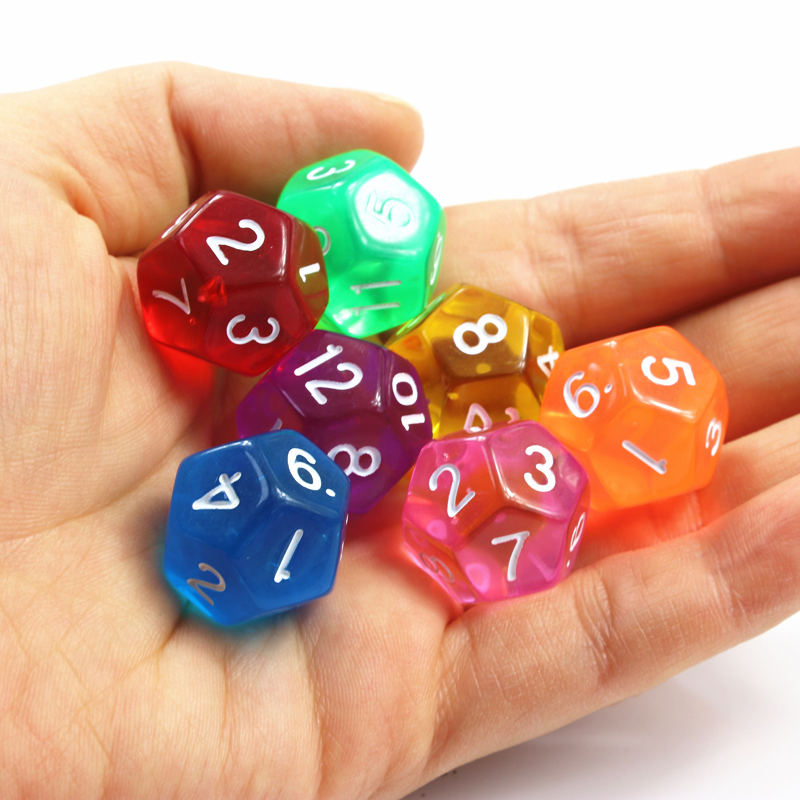 10Pcs 12 Sided Transparent Col - Board Game Digital 评论和价格