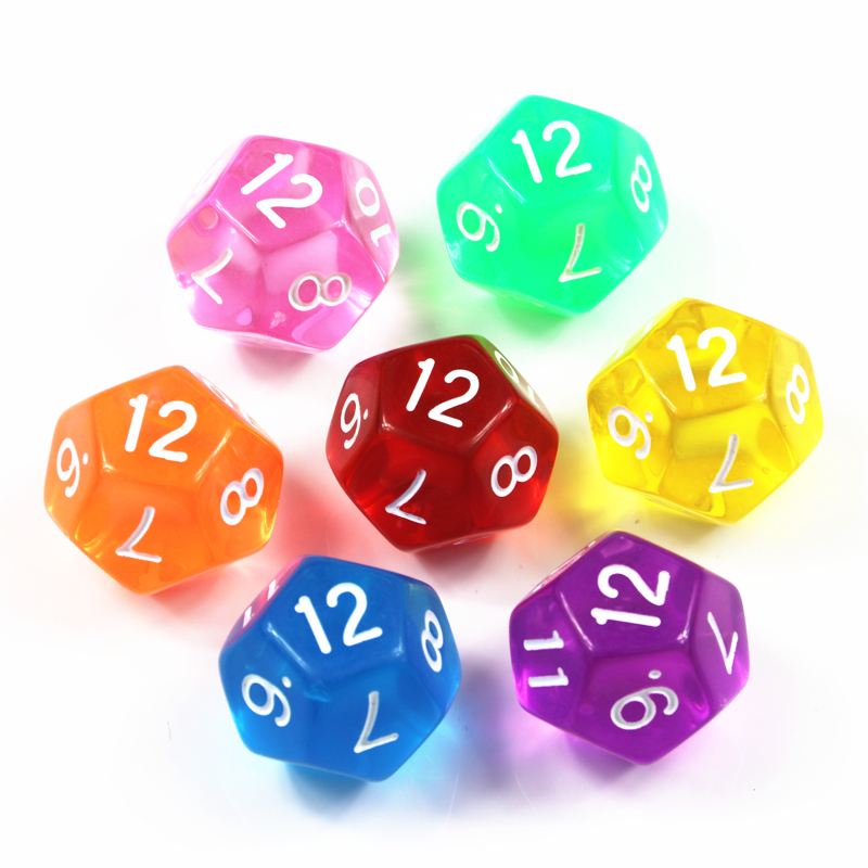 10Pcs 12 Sided Transparent Col - Board Game Digital 评论和价格